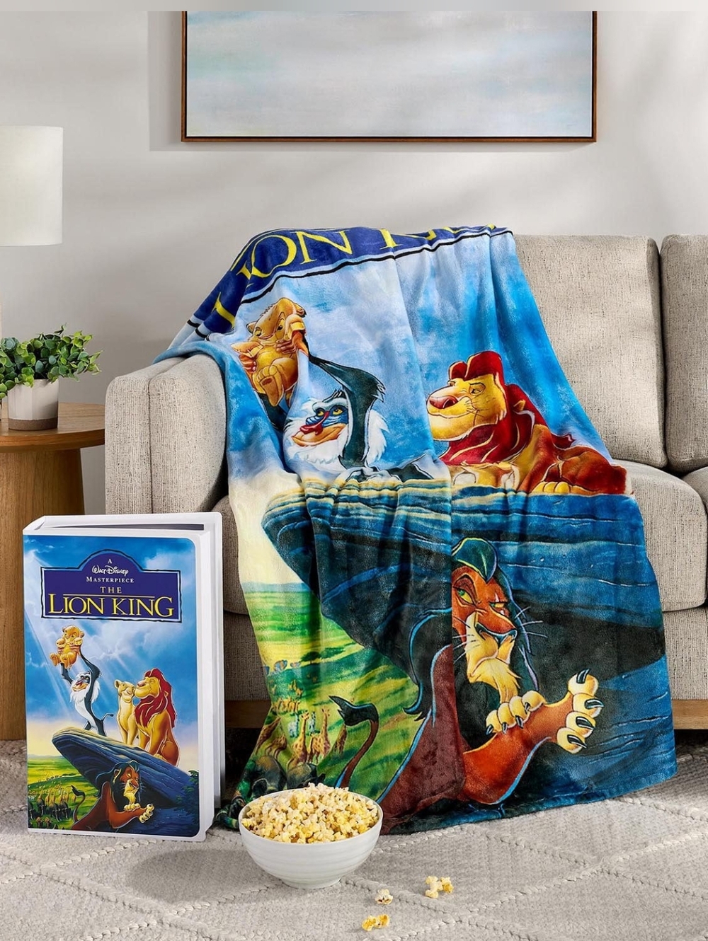 NIB Disney Classic THE LION KING VHS Boxed Silk Touch Throw, 50" x 70"